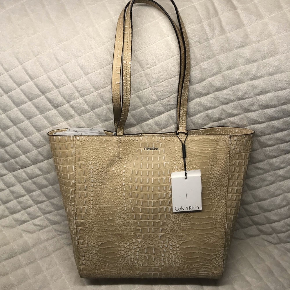 Calvin Klein NorthSouth Croc-Embossed Tote